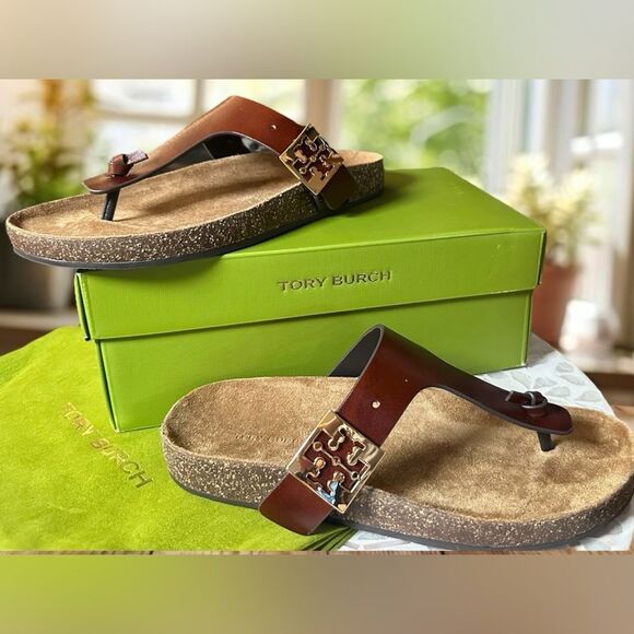 Tory Burch Womens Mellow Leather Flatform Slip On Sandals Shoes NWT - Picture 4 of 15